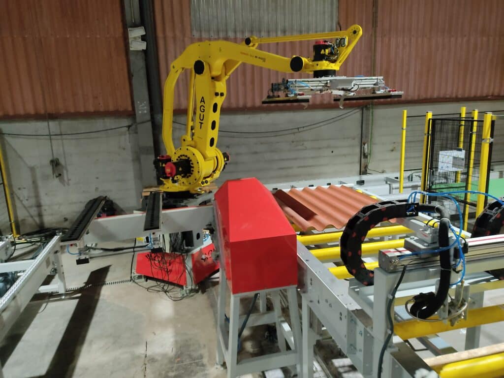 Automatización industrial. Robot ejecutando un proyecto.